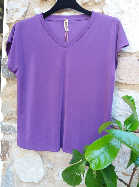 Μπλούζα V με κοντό μανίκι